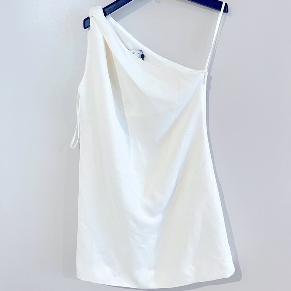 Women HALSTON Gracie One Shoulder Mini Dress color 1004 size 10 - Picture 8 of 8